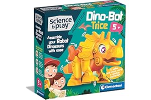 Clementoni - Dino BOT Triceratops, Set de Robot para Montar y Aprender robótica Infantil, Juguete Educativo para niños de 5 años o más (75073)