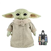 Mattel Star Wars Peluche de Baby Yoda de El Mandaloriano - Sonidos y Movimientos - Blando con Base Robusta - 28 cm - Regalo p