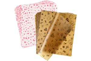ASTARON 100 pezzi Carta oleata di Natale per l'involucro del cibo, Carta oleata per caramelle, biscotti, panini, carta da imballaggio per alimenti fritti, fodera per cestini
