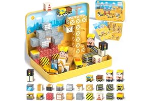 Magnetische Bausteine, 60PCS Reise Magnetic Building Blocks, Magnetisches Reise Spielzeug mit Eisenbox, Kreative Magnetsteine Würfel Spiel Spielzeug Geschenk ab 3 4 5 6 7 8 9+ Jahre Junge Mädchen