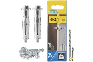 Rapid Metallexpander M13, För Väggar 6-21 mm, Klarar 50 kg, 10-pack