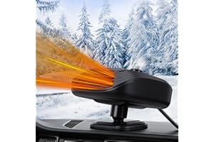 Snorthy Calentador de Coche de 12V Portátil Calentador de Coche para Coche 2 en 1 Calentador y Ventilador Rotación 360° Grados Desempañador de Parabrisas Calefactor Coche Mechero para Coche Camión