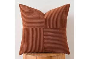 FDTERN Rostiga röda kuddfodral 50 x 50 cm för soffa i sammet moderna mjuka dekorativa korsmönster osynlig dragkedja kuddfodra
