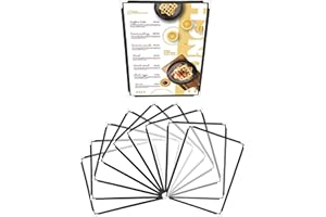 Belle Vous Doppelt Faltbare A5 Menükartenhalter (10 Stk) - Speisekartenmappe - Einzelseite Doppelansicht - Schwarz Speisekarten Faltmappe mit Eckenschutz für Restaurant, Bar, Cafe, Menü, Weinkarte