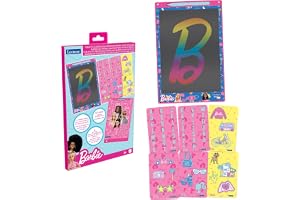 Lexibook, Barbie, Magisk ritplatta, CRT10BB | 28 cm skärm, 1 stylus och 6 schabloner ingår, flerfärgade teckningar, rosa