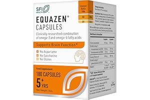 EQUAZEN Capsules | Omega 3 & 6 Fish Oil Supplement | Supports Brain Function | Blend of DHA, EPA & GLA | Suitable for Children 5+ to Adults | 180 Capsules