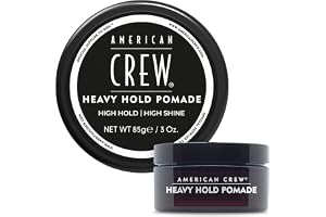 American Crew Heavy Hold Pomade med hög stadga och glans för släta och skulpterade frisyrer (85 g) Vattenbaserad formula, hårstyling för män
