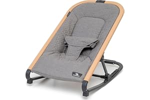 DROMADER Bujaczek leżaczek Raccoon — bujak dla dziecka 2w1, lekki leżaczek od urodzenia, miękki i wygodny z dodatkowym z modułe zabawkowym, 3 pozycje odchylenia