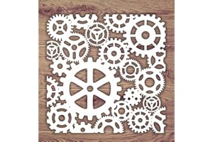 CrafTreat Reusable Lasercut Chipboard Gears - Gears - Size: 5.5X6 Inches - Steampunk Laser Cut Chipboard for Crafts - Lasercut Chipboard Embellishments for Card Making and Scrapbooking