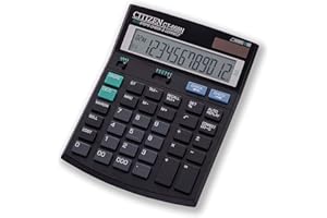 Citizen CT-666N 12 Digits Black Office Desktop Calculator Business Pro Line Battery Dual Power Solar & Battery Check & Correct Cost-Sell-Margin