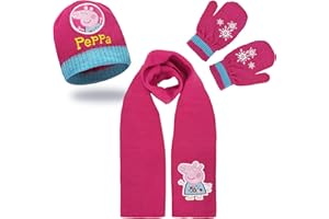 Gifts Treat Kids Beanie Hat Scarf Gloves Set Winter Bobble Hat Neckerchief Knit Mittens for Girls Boys Children Toddler