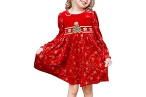 SUNNY FASHION Dziewczęca Sukienka Czerwony W kratkę Sznurówka Wzburzyć Spódnica Długi rękaw Boże Narodzenie 4-8 lat