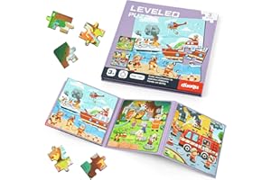 Aolso Gra magnetyczna od 3-6 lat, 16-20-25-częściowa magnetyczna układanka 3 w 1 dla dzieci, książka z puzzlami ze zwierzętami, gry podróżne i zabawki podróżne, edukacyjny prezent magnetyczny (straż