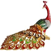Kristal Taşlı Metal Tavus Kuşu Biblo &ndash; Dekoratif ve Şık Aksesuar