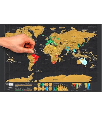 Mappa Del Mondo Da Grattare – Scratch Map Nera Per Viaggiatori, Regalo Premium Per Tracciare I Viaggi