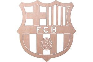 G&J HOME Cuadro de Escudo y Llavero de Futbol FC BARCELONA, BARÇA, Decoracion Moderna para Pared Habitacion, Salon, Oficina, Regalo Original, Comunion, Cumpleaños. Fabricado en España