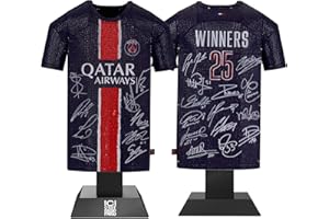 PSG Paris Saint-Germain 24/25 Winners Metal Football Shirt - Officially Licensed Miniature Alloy Replica Jersey Collectible Display Gift - Home Kit (Squad Signature Edition)