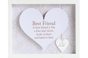 Arora 7600 Said with Sentiment Rectangular Heart Frames Best Friend, Multicolour, One Size