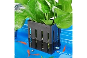 BORLECH Upgraded Aquarium Plant Holder with Hooks and Suction Cups for Fish Tank Aquaponic Plants Cultivation and Aquascape Decorations (Black)