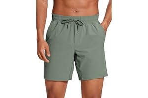 CRZ YOGA Men's Running Shorts - 5"/7"/9" Gym Sports Lightweight Quick Dry Elasticated Waist Athletic Pants with Pockets