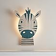 Lights4fun Battery Operated LED Zebra Children's Wall Light Kids Bedroom Nursery Decoration with Remote and Timer