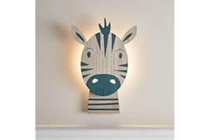 Lights4fun Applique Murale Zebra con 18 LED Bianchi Caldi a Pile per Arredo Cameretta Bimbi