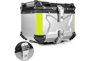 CCACHE Bauletto Moto Impermeabile con Cuscino Schienale, Baule Posteriore da Moto Alluminio 45L 55L 65L 80L 100L Universale Valigia Moto Topcase Box con Chiusura di Sicurezza per Bagagli Casco (Color : D'ar
