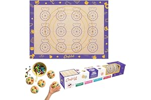 Chefclub Kids - Tapis de Cuisson en Silicone Antiadhésif 30x40 cm - Graphismes pour Macarons, Cookies, Pizzas - Réutilisable, Sans BPA - Passe au Lave-Vaisselle - Dès 4 Ans