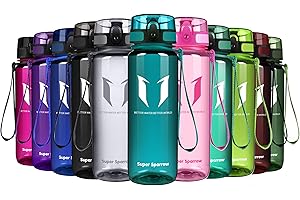 ‎SUPER SPARROW Sportowa butelka wody Super Sparrow - 350 ml / 500 ml / 750 ml / 1l / 1,5 l - Nietoksyczny bez BPA i ekologiczny plastik Tritan Co-poliester - do biegania, siłowni, jogi, na zewnątrz i na kemping