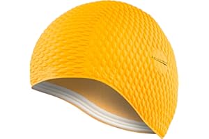 ‎AQUA SPEED Aqua Speed Badekappe | Damen | Bademütze Aqua Fitness | auch für Lange Haare | Latex Bombastic & Tic TOC