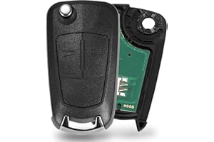 ASOOLL Car Key Fob 2 Buttons Fold Keyless Remote Control Key Fob for Vauxhall Corsa D 2007-2014/Vauxhall Meriva B 2010-2014 (433 MHz)