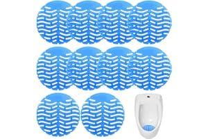 Fhioevt Pack of 10 Urinal Sieves with Fragrance, Urinal Insert, Scented Strainer, Universal Urinal Sieve, Splash Guard, Pissoir Sieve, Air Freshener for Any Pissor Bathroom (Blue/Sea Freshness)