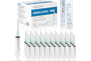 BORNOVA Lot de 100 Pièces 5ml distributeurs de liquides Avec 21g Luer Slip (pré-montée) Plastique de Qualité, Mesure De Liquides (5 ML / 100 PCS)