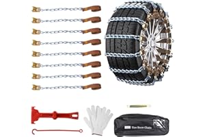 GOHHME Snow Chains for Cars Versatile 8-Pack for All Vehicle Types Unbeatable Traction Easy Installation Durability Strength Wheel Chain for Car Truck SUV Snow Tyre Chains 165mm-265mm