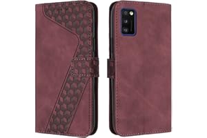 OKZone Cover per Samsung Galaxy A41, Custodia in Pelle Samsung A41, Antiurto Cover a Libro Galaxy A41 Magnetica Portafoglio Folio PU Pelle Flip Protettiva Caso con Wallet Case Cover (Rosso)