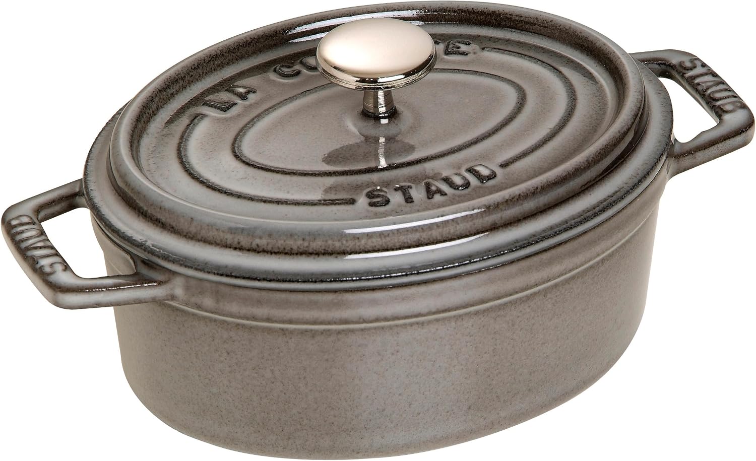 STAUB Cacerola/Cocotte de Hierro Fundido Ovalada, 17 cm, 1 L, Gris grafito