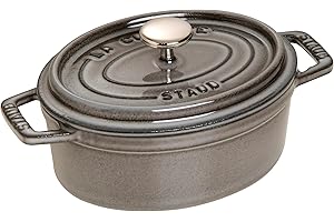 STAUB Cast Iron Roaster/Cocotte, Oval 17 cm, 1 L, Graphite Grey