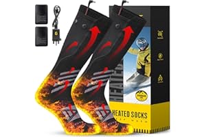 SPORVET Men Women Heated Socks with Rechargeable Battery, Winter Electric Foot Warmer Socks for Outdoor Camping Hunting Skiing