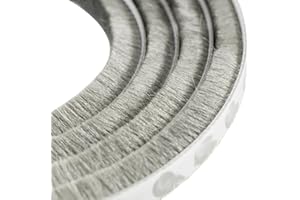 Uooom, striscia autoadesiva a spazzola da 5 m, antivento e antipolvere, guarnizione per porte e finestre, 5 mm x 9 mm