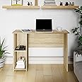 FURLAY Focusa Desk | Engineered Wood with 2 Shelves | 103 x 77 x 40 cm | Wire Management | DIY Assembly | 1-Year Warranty (Classic Oak)