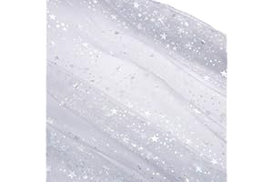 LdawyDE Tüllstoff, 160cm Breit Tüllstoff Glitzer Garn Tüll Deko Stoffe Glitzertüllstoff für DIY Bekleidung & Deko, Weich und Fein Hochwertig