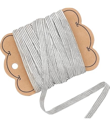 thumbnail image 2 of GORGECRAFT 24 Yards Dark Khaki Elastic Band 12.5mm Glitter Metallic Ribbon Flat Elastic Strap Braided Stretch Ribbon Elasticity Knit Rubber Cord Webbing Garment Accessories For Sewing Craft Wrapping 2 of 12