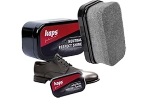 Kaps Esponja Abrillantadora de Calzado para Un Brillo Instantáneo, para Zapatos, Botas y Bolsos de Cuero, Perfect Shine, (Transparente/Neutro)