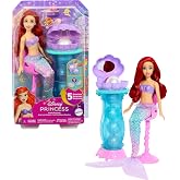 Mattel Disney Prensesi oyuncakları, kuyruğu &ccedil;ıkarılabilir Ariel Vanity Pop deniz kızı bebek, tekrarlanabilir 5 s&uuml;rprize sahip