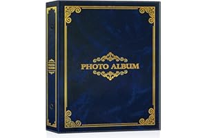 Lanpn Photo Album 6x4 Slip in, Traditional Classic 400 Pockets Photo Albums Holds Portrait Only 10x15cm Picture Blue