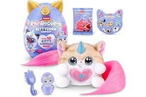 RAINBOCORNS Kittycorn Surprise Serie 3 di ZURU, giocattolo di peluche, animaletti di peluche da collezionare, slime, uova con sorpresa per bambine (21.5 cm), (Norwegian Forest Cat)