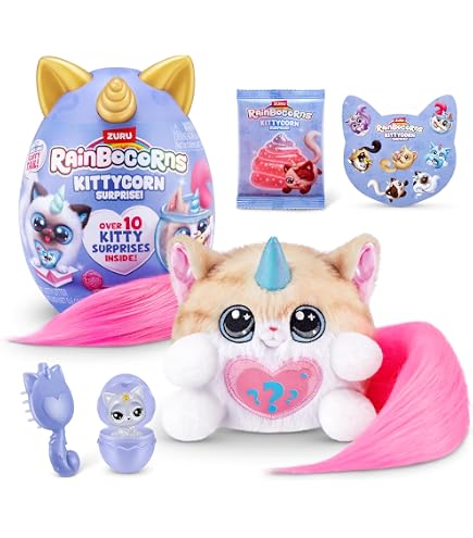 Rainbocorns Wild Heart Surprise Elephant – 11 Collectible Plush Toy With 10 Layers Of Surprises (Unicorn Slime, Nail Decals, Sequin Heart)