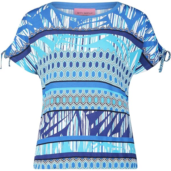 Betty Barclay Damen Casual-Shirt – Mit Animal-Print, Glitzersteinen & Gummizug Für Modernen Look