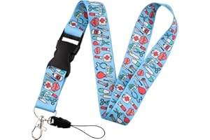 GuiLuc Lanyard Enfermera, Hebilla De Liberación Rápida, Cuelga Llaves, Tarjetas De Identificación, Colgante Cuello, Regalos Originales Para Sanitarios Y Médicos, Accesorios Tcae, Porta Tijeras