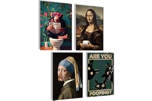 mojoliving Décoration de Salle de Bain, Images pour Salle de Bain, Panneau pour WC des Invités, Affiche de Toilette, Décoration de WC, Affiche de Salle de Bain, Décoration de Toilette pour Invités